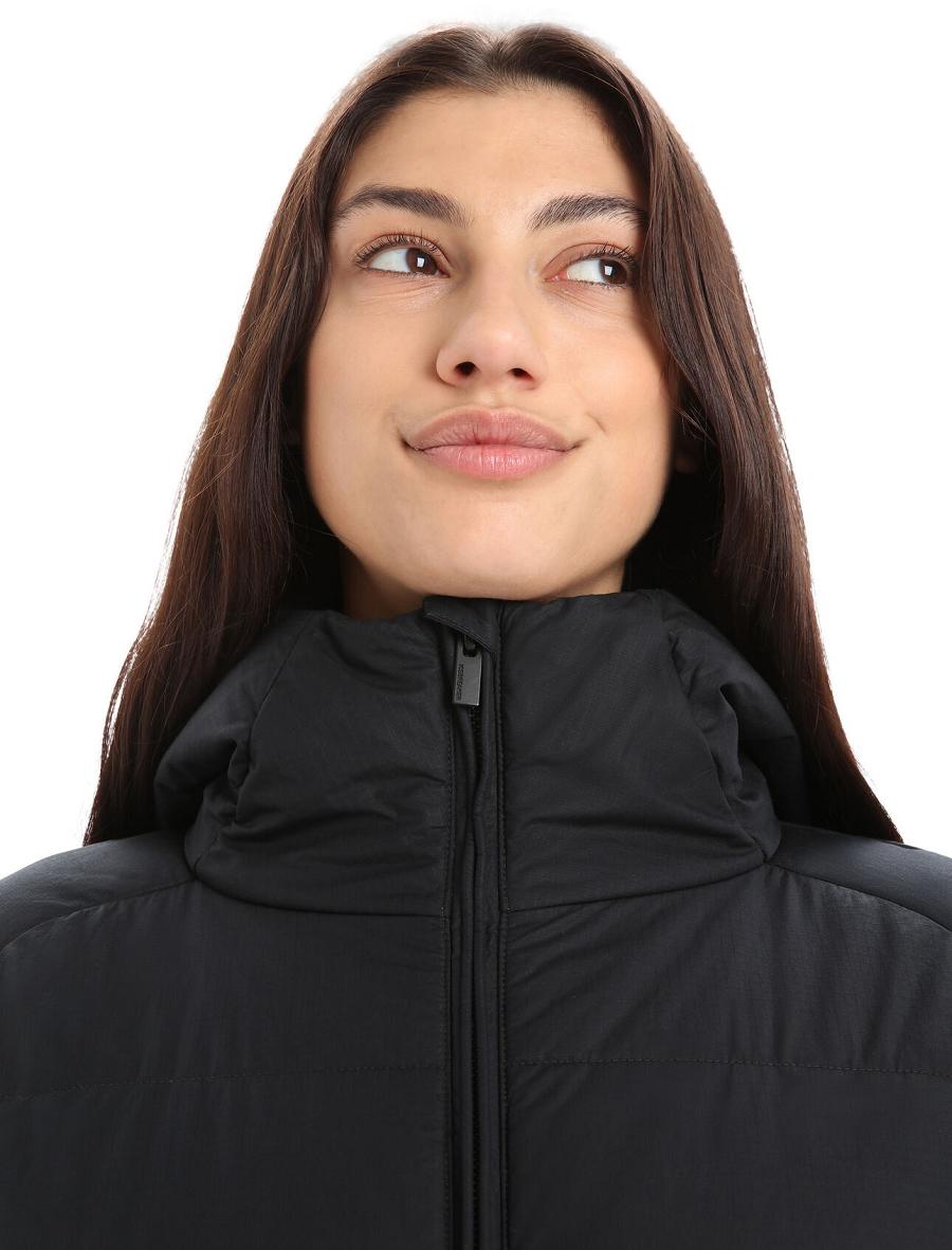 Vestes Icebreaker MerinoLoft™ Collingwood II 3Q Encapuchonné Femme Noir | FR 1656BEXC